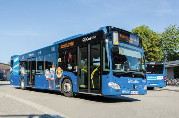 Stadtbus im Zentralen Omnibus Bahnhof Emmendignen